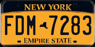 NY license plate FDM7283