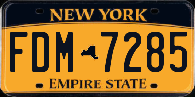 NY license plate FDM7285