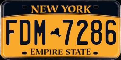 NY license plate FDM7286
