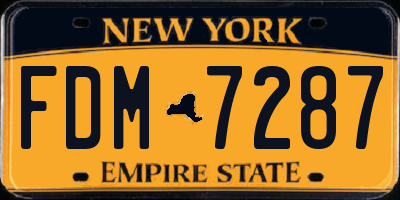 NY license plate FDM7287