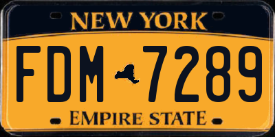 NY license plate FDM7289