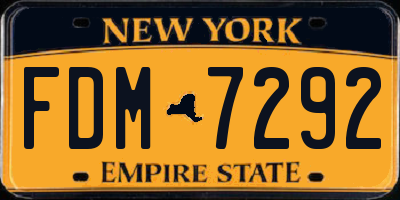 NY license plate FDM7292