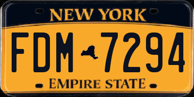 NY license plate FDM7294