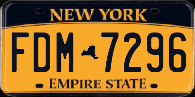 NY license plate FDM7296