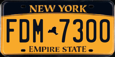 NY license plate FDM7300