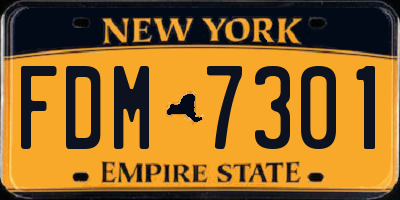 NY license plate FDM7301