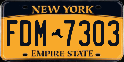 NY license plate FDM7303