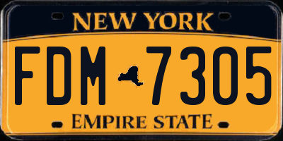 NY license plate FDM7305