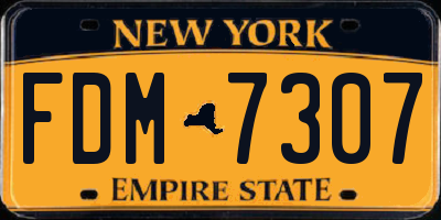 NY license plate FDM7307