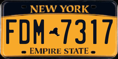 NY license plate FDM7317