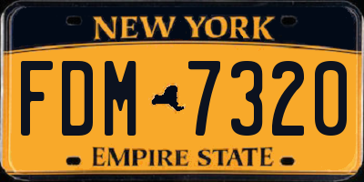 NY license plate FDM7320