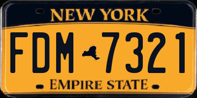 NY license plate FDM7321