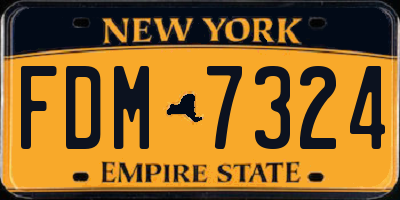 NY license plate FDM7324