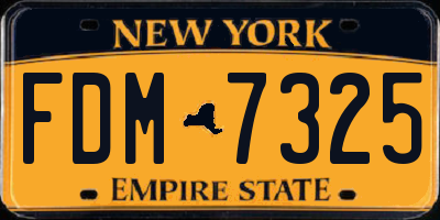NY license plate FDM7325