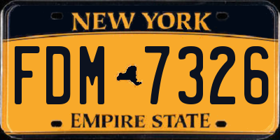 NY license plate FDM7326