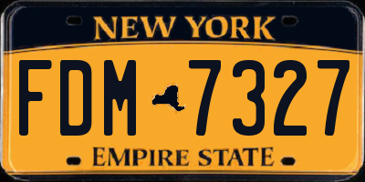 NY license plate FDM7327