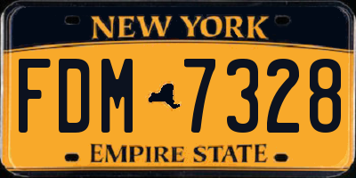 NY license plate FDM7328