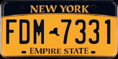 NY license plate FDM7331