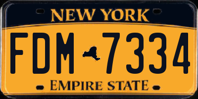 NY license plate FDM7334