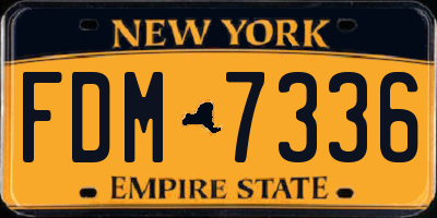 NY license plate FDM7336