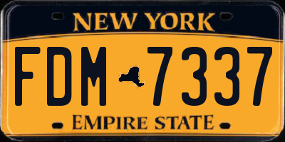 NY license plate FDM7337