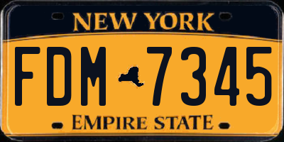 NY license plate FDM7345