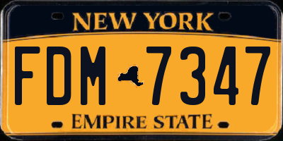 NY license plate FDM7347