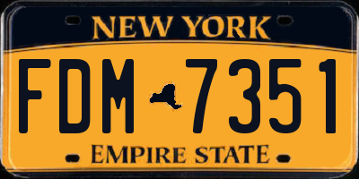 NY license plate FDM7351