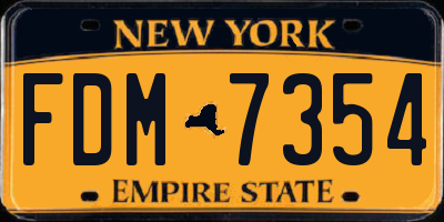 NY license plate FDM7354