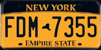 NY license plate FDM7355
