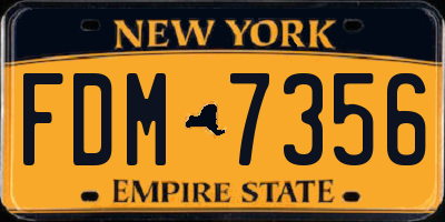 NY license plate FDM7356