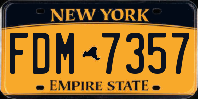 NY license plate FDM7357