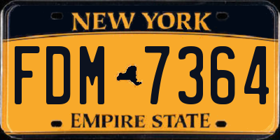 NY license plate FDM7364