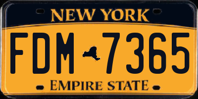 NY license plate FDM7365