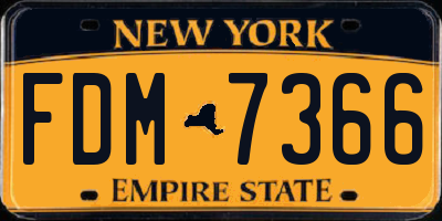 NY license plate FDM7366