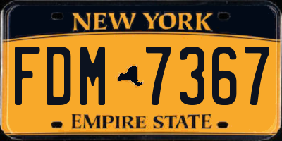 NY license plate FDM7367