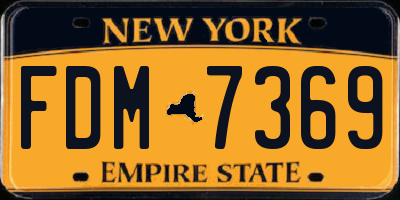 NY license plate FDM7369
