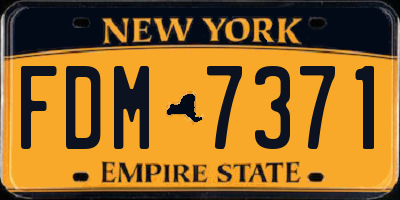 NY license plate FDM7371