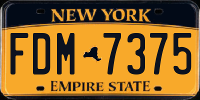 NY license plate FDM7375