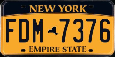 NY license plate FDM7376