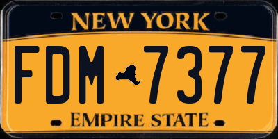 NY license plate FDM7377