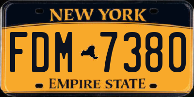 NY license plate FDM7380