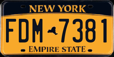 NY license plate FDM7381