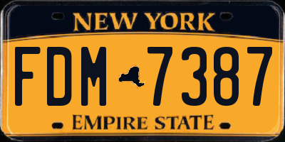 NY license plate FDM7387
