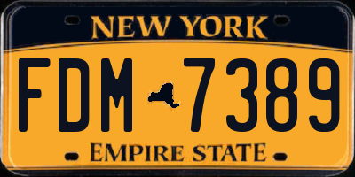 NY license plate FDM7389