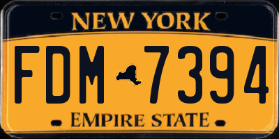 NY license plate FDM7394
