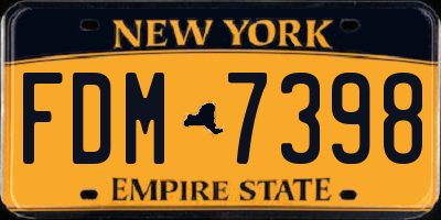 NY license plate FDM7398