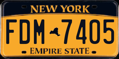 NY license plate FDM7405