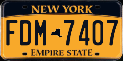NY license plate FDM7407