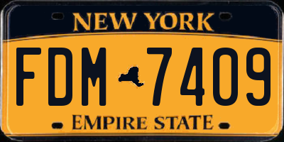 NY license plate FDM7409